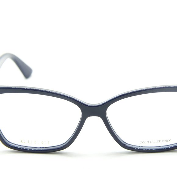 NEW GUCCI GG 0634O 004 BLUE CLEAR LENS AUTHENTIC EYEGLASSES 56-14-145 - Picture 2 of 7